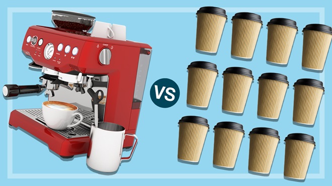 espresso machine vs takeaway coffee